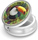 Pill Box-3 Karşılaştırma Küçük Pill Case for Purse & Pocket Mini Metal Pill Holder Travel Pill Container to Hold Supplements Antivirus-Free (Toucan)