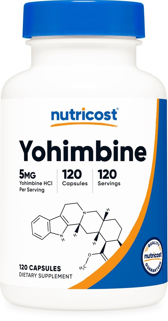 Nutricost Yohimbine HCl 5 mg, 120 Capsules - Gluten Free and Non-GMO