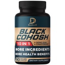 Black Cohosh Supplement - Menopause & Immune Health için 3 Ay - 12 Potent Herb'in Ölmesi, Chasteberry, Wild Yam, Red Clover, Black Pepper & Diğerleri - 90 Vegan Capsules
