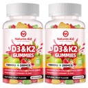 Natures Aid Sugar-Free Vitamin D3 K2 Gummies with Macau + K2 (MK-7), Magnezyum Citrate, C, Ekstra Kuvvet - Bone Kas Dişleri Immune için Ultimate Abors - 120 Gummies