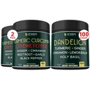 Sche 7in1 Turmeric Curcumin & 6in1 Dandelion Supplement - Support Heart, Digestion Health and Immune System