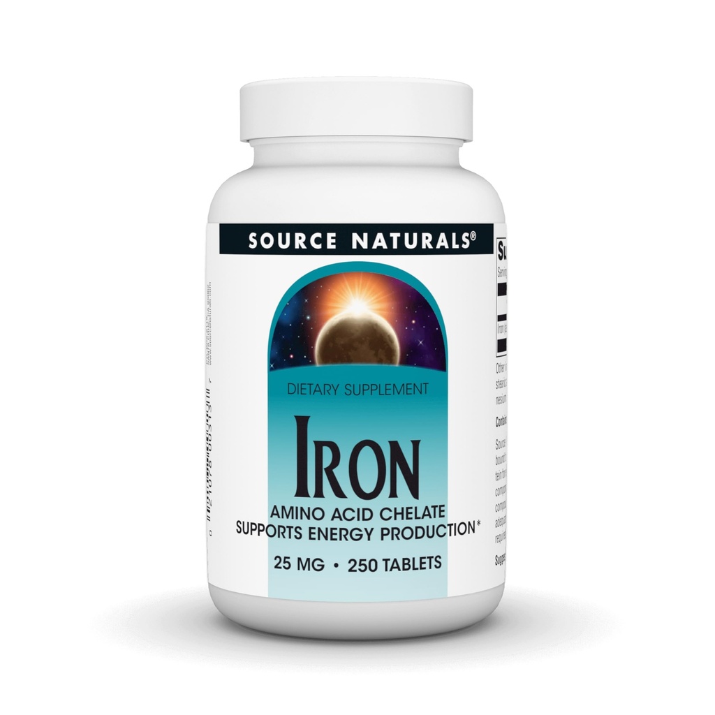 Source Naturals Iron, Amino Acid Chelate - Diyetsel Supplement Bu Destekler Enerji Üretimi - 250 Tablet