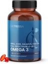 Nutriissa Full Spectrum Omega-3 – 2000 mg Oil Mix (Krill, Cod & Salmon Oil) – 1175 mg Omega-3s (EPA, DHA & DPA) – EPEB sertifikalı, 3-Month Supply – Heart, Brain & Ortak Destek – 180 Halal Softgels