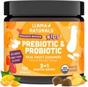 Llama Naturals Kids Probiyotik with Prebiyotik Fiber, Vegan, Organic Prebiyotiks and Probiyotiks Gummies for Gut Health Support, Toddler Real Fruit Gummy Vitamins, NoEDIT Sugar Cane, Peach Mango, 120 Ct