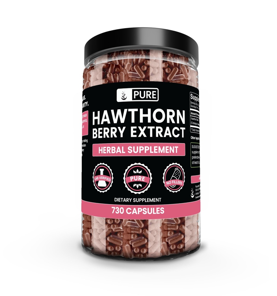 PURE ORIGINAL INGREDIENTS Hawthorn Berry Extract (730 Capsules) Pure & Natural, No Additives Or Fillers