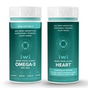 Iwi Omega-3 Minis & Heart Omega-3 Sche, 30 Hizmet, Vegan Plant-Based Algae Omega 3, Krill & Fish Oil Alternative, No Fishy Aftertaste