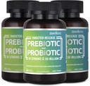 Zentastic Probiyotiks & Prebiyotiks Supplement - 50 Milyar CFU - Men & Women's Immune & Digestive Health - 16 Strains - Raf Stable - 180 Gecikme Veggie Capsules