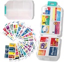 Büyük Pill Organizer Tıp Etiketler - 7 Günlük Seyahat Günlük Konteyner, Mini İlaç Depolama Davası (Beyaz, 161 Etiketler)