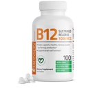 Bronson Vitamin B12 1000 mcg Sustained Release Premium Non GMO Tabletleri Destekler Nervous System, Sağlıklı Beyin Fonksiyonları ve Enerji Üretimi, 100 Count