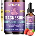 Çocuklar Liquid Drops-Magnesium Glycinate Liquid for Kids Supplement-w/L-theanine, Omega-3, Vitamin B6, D3 - Uyku için, Rahatlama, Beyin, Bones - 2 Fl Oz Children's Calm, Strawberry Flavor
