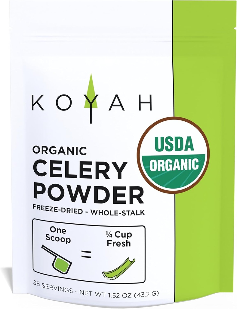 KOYAH - Organik ABD Büyülü Celery Toz (1 Scoop = 1/2 Cup Fresh): 36 Hizmetler, Freeze-Dried, Whole-Stalk Toz Toz Toz (1 Scoop = 1/2 Cup Fresh): 36 Hizmetler, Freeze-Dried, Whole-Stalk Toz Toz Toz Toz Toz