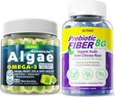Vegan Omega 3 Gummies 1000 mg + Prebiyotik Fiber Gummies for Yetişkinler 8g