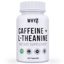 NZ Caffeine Pills with L-Theanine, 120 Capsules, Nootropic Stack Energy Pills, Energy Vitamins for Sustained Energy Focus & Cognitive Function, L Theanine Caffeine Energy Supplements for Women & Men