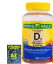 Spring Valley Vegetarian Vitamin D3 Gummies, 2000 IU, 50 mcg, 160 Ct+Better Guides Supplements Book Free Add (Cannot Sold Samely)