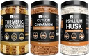 PURE ORIGINAL INGREDIENTS Ceylon Cinnamon, Psyllium Husk ve Turmeric Capsule (730 Capsules Her), Hiçbir Magnezyum veya Rice Fillers