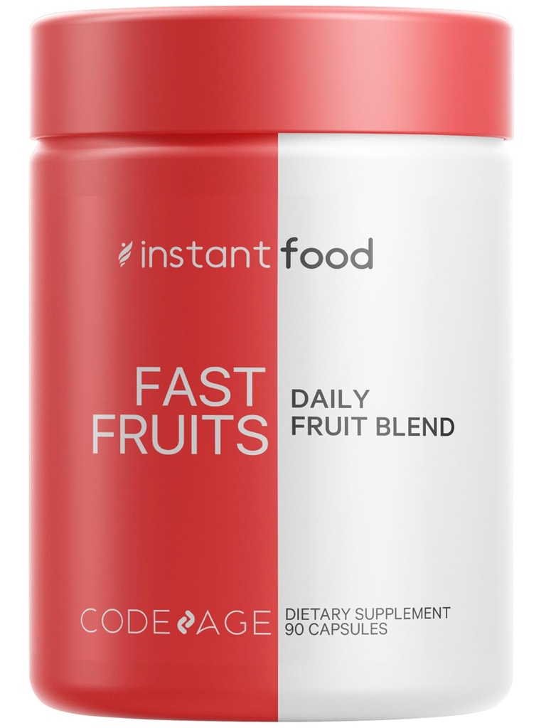 Codeage Instantfood Fast Fruits, Over 15 Fruits Powders Equivalent All-in-One, Vegan Daily Whole Food Vitamins - Berries, Antioxidant Polyphenols & Bioflavonoid Multivitamin, Non-GMO, 90 Capsules