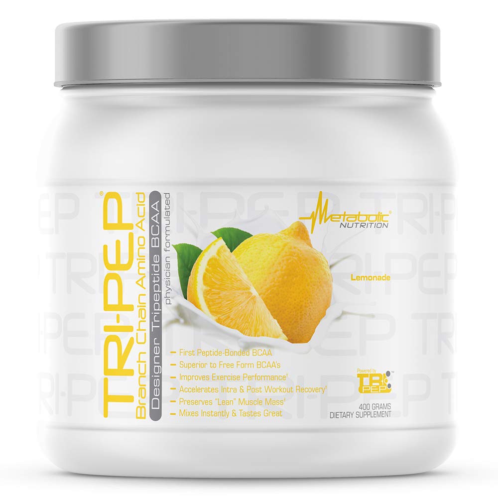 Metabolik Beslenme - TRIPEP - Tri-Peptide Şube Zinciri, BCAA Toz, Pre Intra Post Workout Supplement, Lemonade, 400 Grams (40 Hizmet)