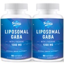 Liposomal GABA ile L-Theanine 1200 mg - 2 Pack High Bio kullanılabilir GABA Supplements,120 Capsules for Yetişkinler için