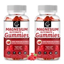 Magnezyum Glycinate Gummies 400mg, Chelated Magnezyum Malate Kompleksi, D, B6 ve CoQ10, Memory, Calm, Mood & Sleep - 60 Count (Pack of 2)