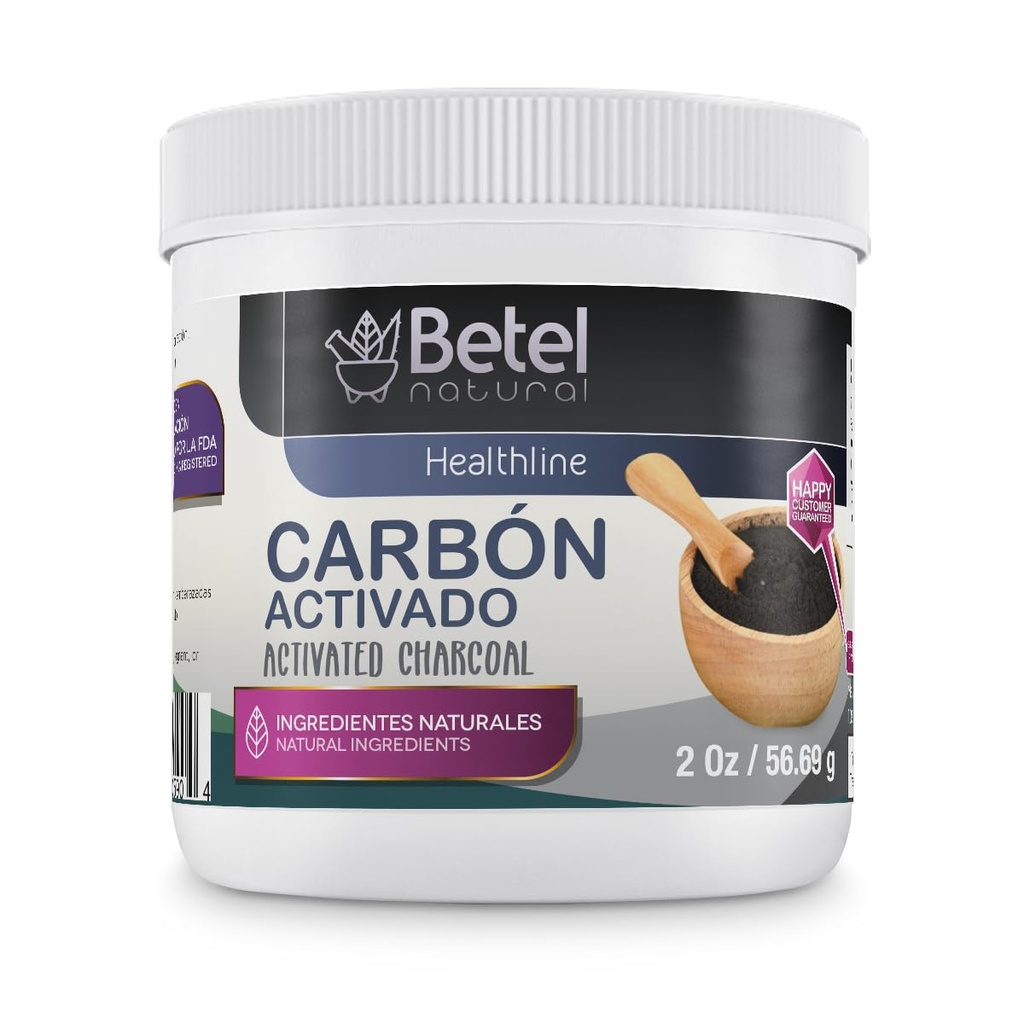 Betel Natural Premium Aktif Charcoal /Carbon Activado Toz %100 Saf Ultra Güzel - 2 Oz Oz