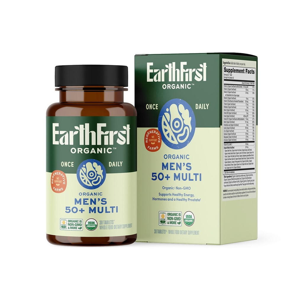 Erkekler için Günlük Multi 50+, Herbs & Superfoods, Supports Prostate Health, Energy Levels ve Güçlü Bones'tan 19 Vitamin