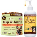 Doğal Köpek Şirketi Canine Vitality Dog Vitamins ve Supplements Sche, (1) Hip ve Ortak Chews Supplement-90, Köpekler için kosequin, (1) Ultra Omega 16 Oz Omega 3 Fish Oil for Dogs