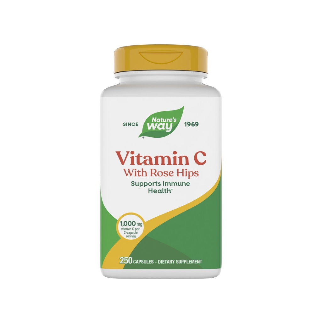 Nature's Way Vitamin C with Rose Hips - Güçlü Antioksi Koruma * - Destek Immune Function* - Sağlıklı Cilt için Kolajı * - Gluten Free - 250 Capsules