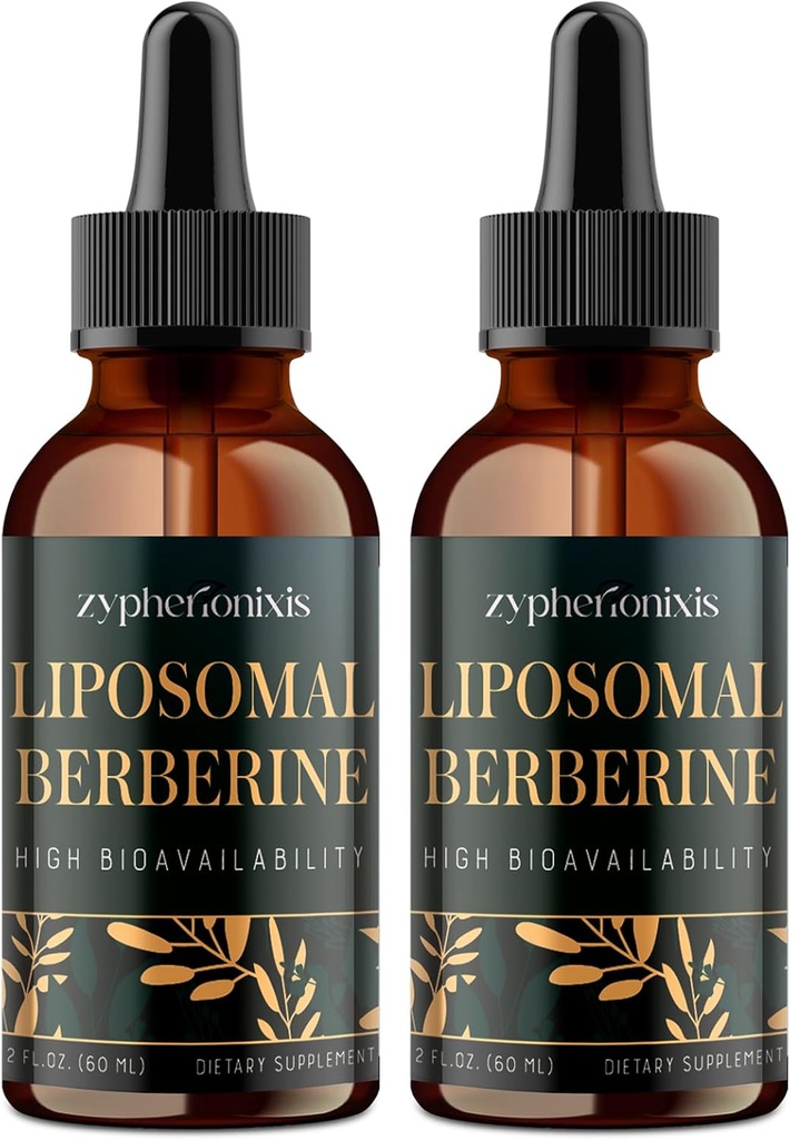 Liposomal Berberine Geri Döndü 3000 mg - Yüksek Aborpsiyon AMPK Activator, Organik Berberi HCl Kompleksi Ceylon Cinnamon & Ginger for Immune & Digestion (4 fl oz)