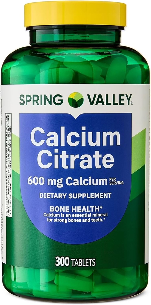 Spring Valley Food Citrate Tabletler Diyeter Supplement, 600 mg, 300 Kont. - Yeni Bak