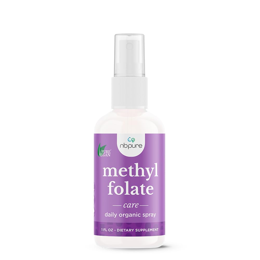 nbpure Metilal Vitamin B9 Sprey Supplement, Sıvı Folic Acid Spray, 1 oz