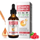 B Kompleks Vitamini, Vegan B12 Sıvı Merdivenler | B12 Mekobalamin | B1 Thiamin | B6 Pyridoksie | Folic | Niacin - B Kompleks Sıvı Merdivenler, Destek Enerji, Beyin & Kalp, 40 Hizmetler