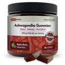 KSM-66 Ashwagandha Gummies - Servis başına 600 mg Organik Kökleri - Doğal Apple-Berry Flavor | Destekler Rahatlama, Focus, & Energy (60 Gummies)