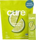 Cure Hydration | Plant-Based Electrolyte Drink Mix | Nodrew Sugar | FSA-HSA | Dehidrasyon Yardımı Tuvalet Su ile Yaptı | Non-GMO | Vegan | Pouch of 14 Packets - Lime