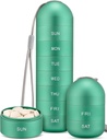 Zannaki Metal Moisture Kanıt Haftalık Pill Organizer, Stackable Alüminyum Alloy BPA Free Travel Hiking 7 Günlük Pill Box Vaka Suları ve Piller, Vitaminler, Fish Oil, Supplements