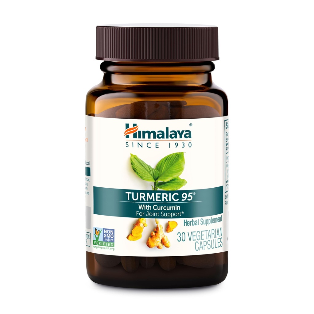 Himalaya Turmeric 95 - Turmeric Curcumin ile Ortak Destek ve Hareketlilik,% 95 Curcuminoids - Vegan, Non-GMO, Gluten Free, 600 mg, 30 Capsules