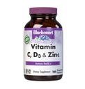 Bluebonnet Beslenme Vitamin C, D3 & çinko, Immune Health and Respiratory Function*, Soy-Free, Gluten-Free, Non-GMO, Kosher sertifikalı, Süt-Free, 100 Sebze Capsules, 100 Hizmet