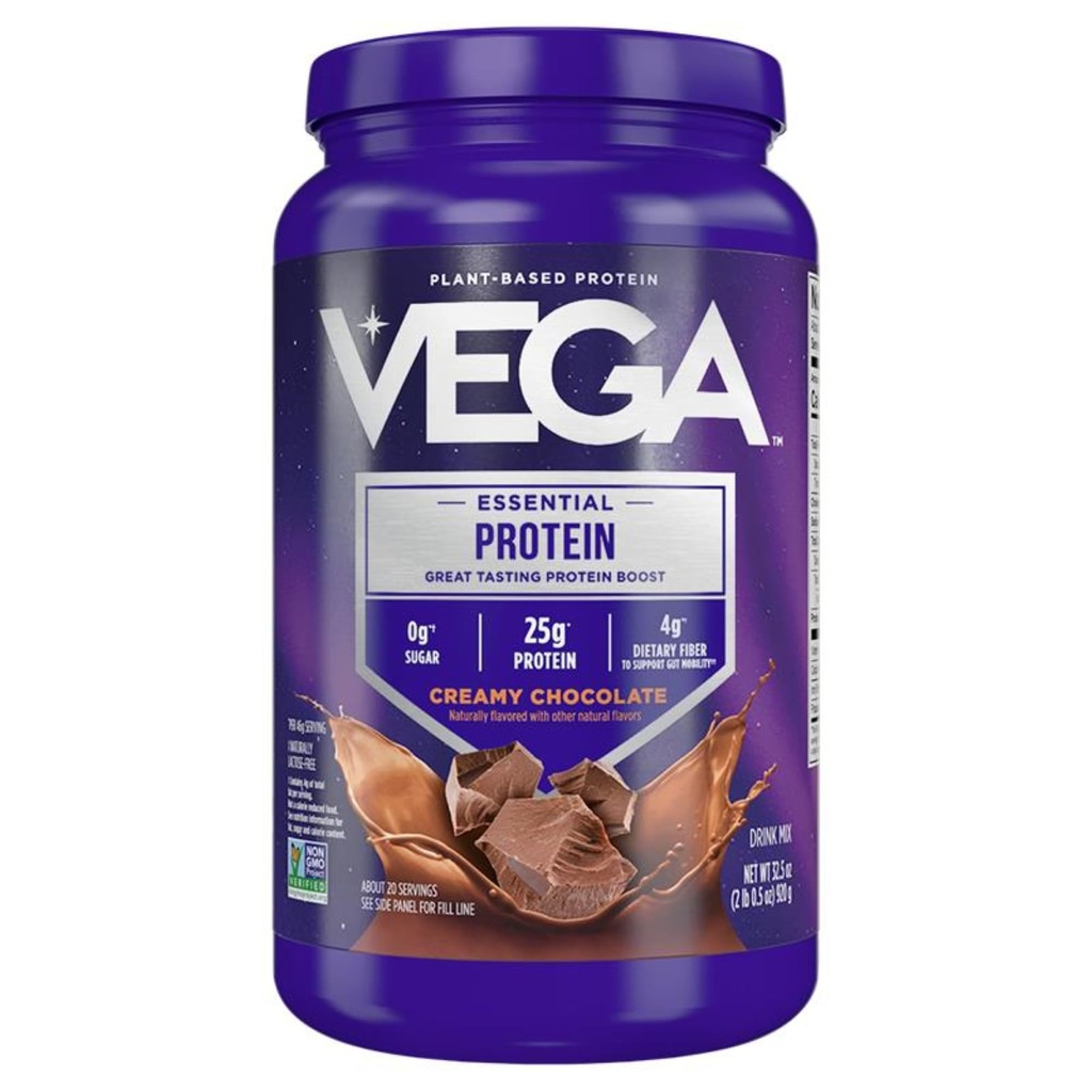 Vega Original Essential Protein - 25g Plant-Based protein, Creamy Chocolate, 20 Hizmet, Vegan Non-GMO Drink Mix, Smoothie & Shake Ready, Gluten Free, Dairy Free, 32.5oz (Pazarlama)