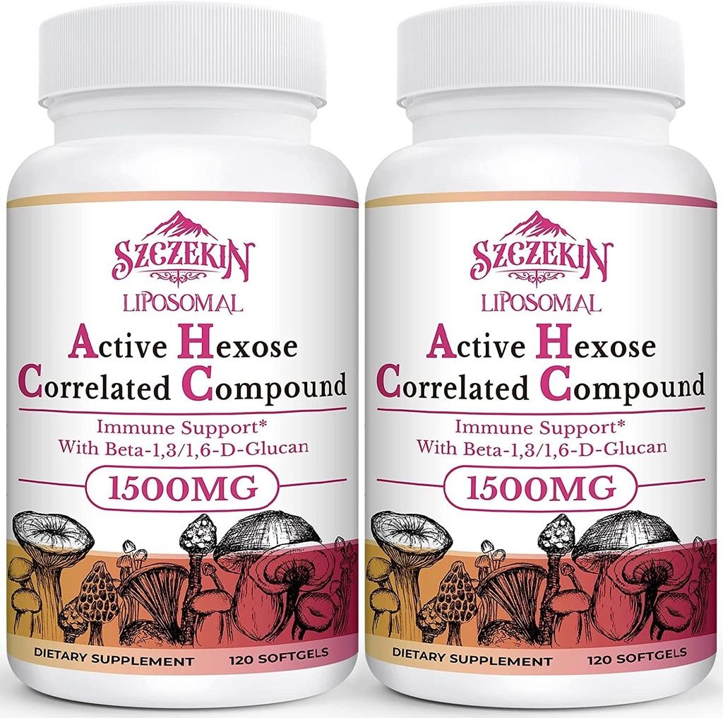 1500 mg Liposomal Active Hexose Corlev Supplement,240 Soft Gels Beta-Glucans with Natural Mushroom Extract, Immune System, Liver Function, Keep T-Cell & Killer Hücre Aktivitesi