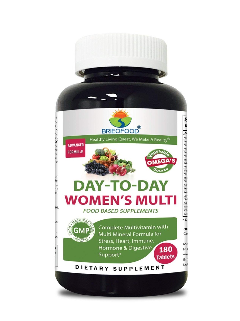 Briofood, Day-to-Day Food Based Women's Multi (180 Tablet) Sebze Kaynağı Omegas ile
