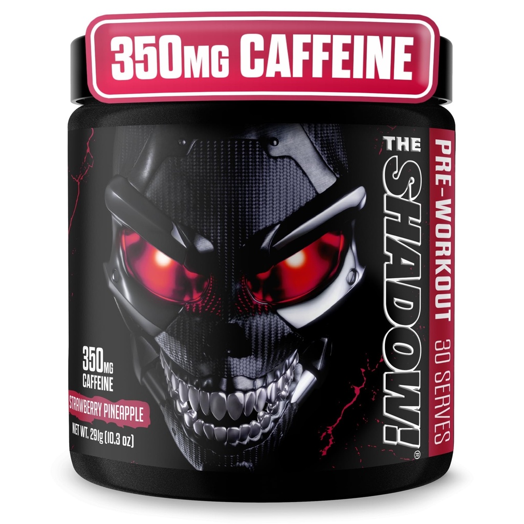 JNX SPORTS The Shadow! 350 mg of Caffeine Hard Core Preworkout - Strawberry Pineapple 30 Hizmetler | Elektrikli Enerji, Ruh Odası ve Erkekler için Süper Insan Güçlü