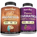 Nutrivein Premium Magnezyum L-Threonate & Resveratrol Supplement Sche: Yüksek hacimli Magnezyum Threonate and Resveratrol Capsules for Repair, Defenses, & Vitality