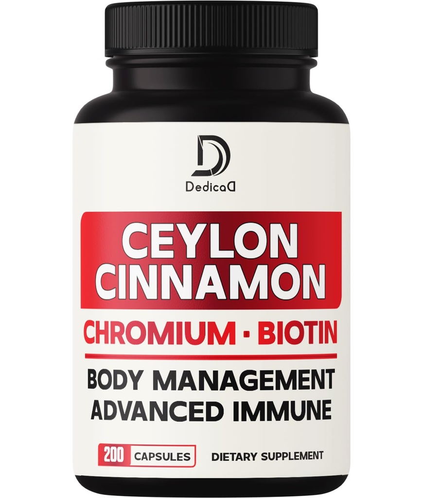 13in1 Ceylon Cinnamon Capsules - Chromium Picolinate, Biotin, Grape Seed, Elderberry & More