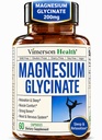Pure Glycinate 200 mg (Glicinato de Magnesio) – Chelated Magnezyum Tamamı Uyku, Rahatlama, Kas & Women's Wellness – Daha İyi Absorbed Than Citrate or Physics – 60 Vegan Capsules