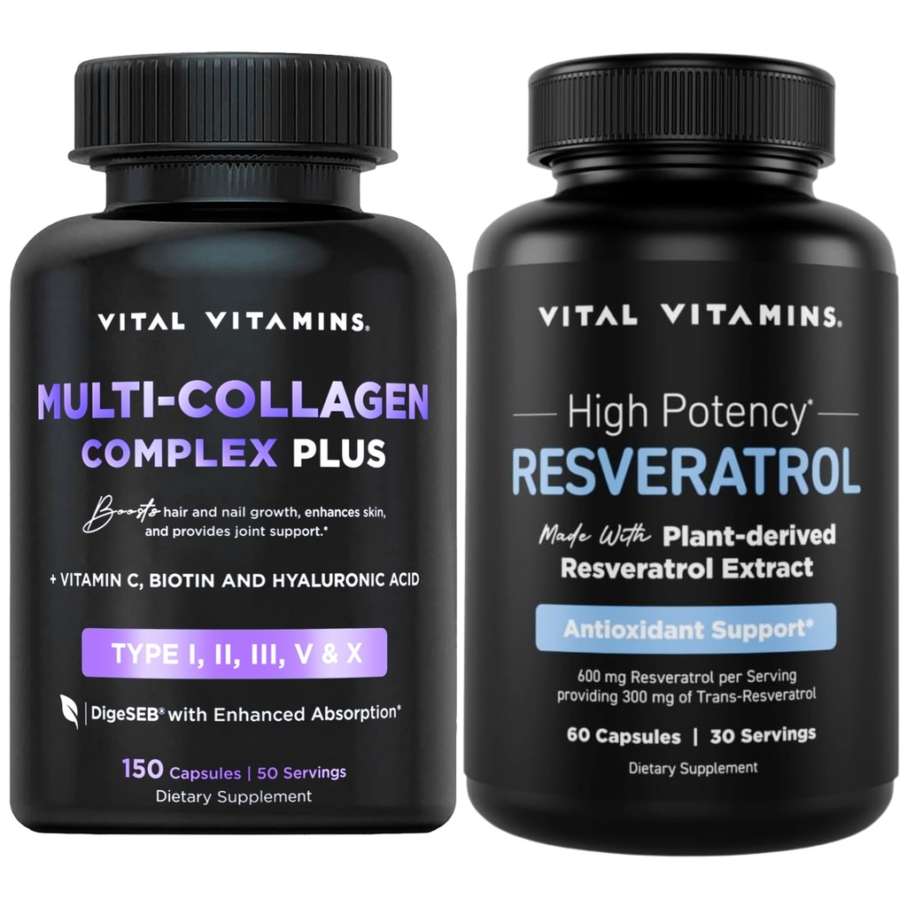 Vitals Vitaminleri Multi Collagen Kompleksi Plus Capsules + Resveratrol Capsules