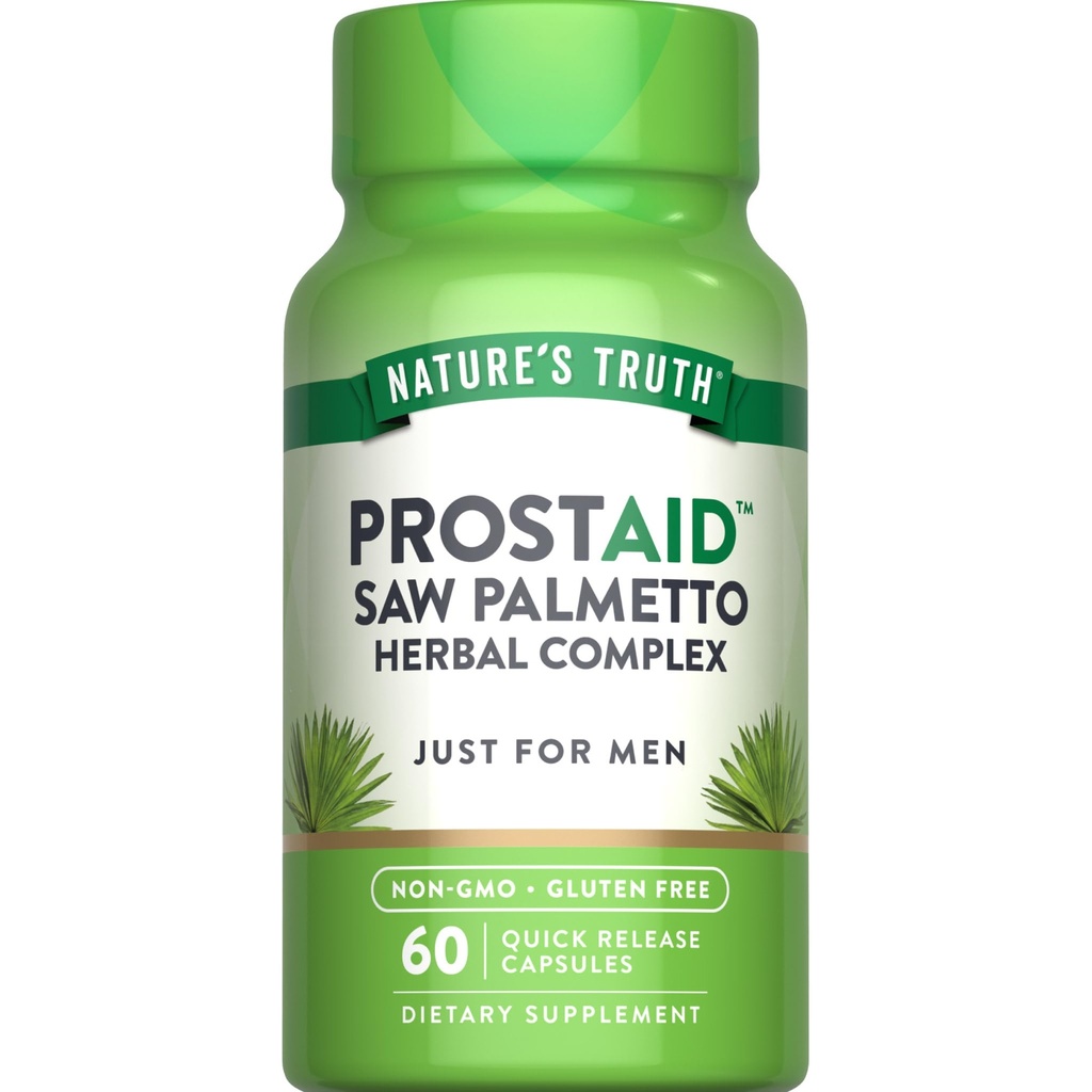 Nature's Truth Prostate Support Supplement for Men | with Saw Palmetto, Pygeum, Sting Nettle | 60 Herbal Komplek Capsules | Non-GMO & Gluten Free