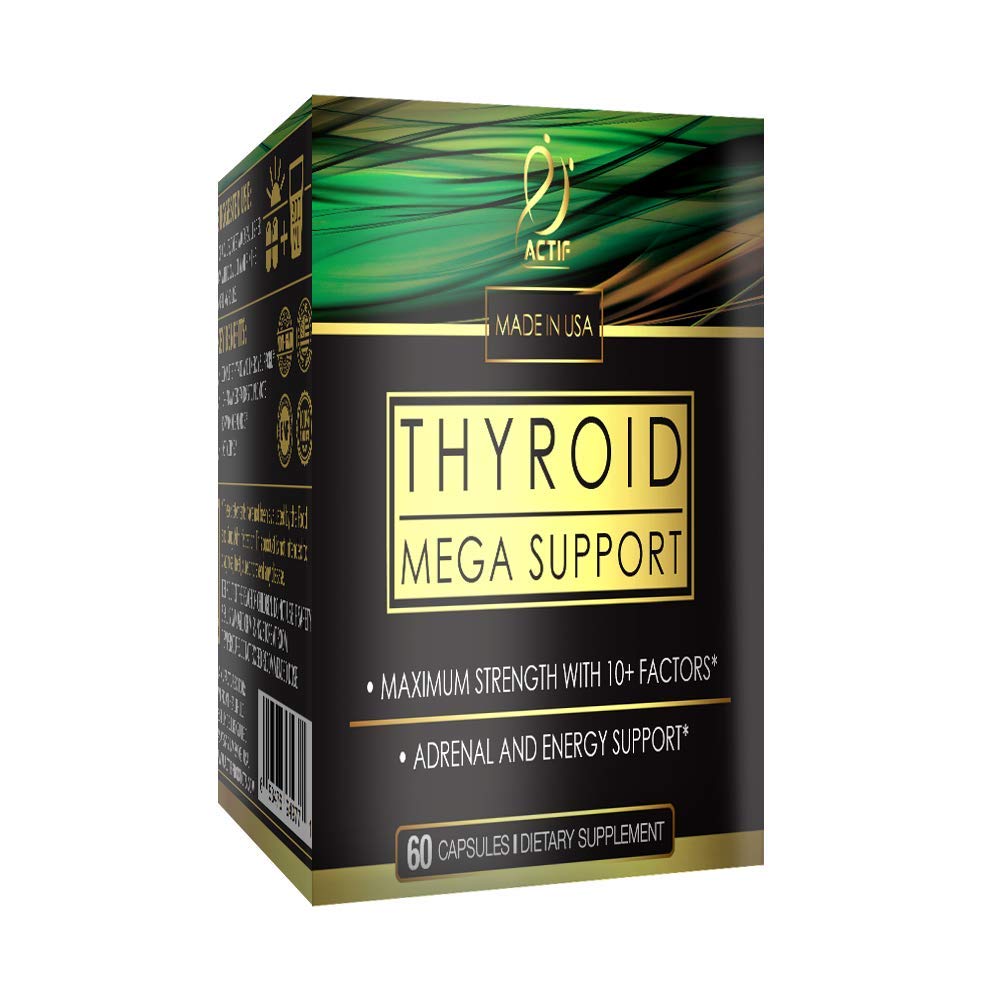 ACTIF Yourroid Mega Support - 10+ Tiroid Faktörleri ile maksimum Güç - Enerji, Metabolism, Adrenal Fatigue & Stres Cevap - GMO, 1 Ay Supply, ABD'de Yapıldı