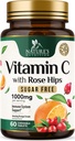 C Chewable 1000 mg - Güçlü Immune Support w/Vitamin C & Rose HIPS - Potent Dietary VIT C Chews Supplement, Natural Orange Flavor, Vegan, Non-GMO - 60 Tabletler