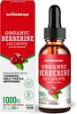 Organic Berberine HCl 1000mg Liquid Drops - with Ceylon Cinnamon Turmeric Milk Thistle Artichoke - High Bioavailability Supplement for Men Women - Vegan Sugar Free Gluten Free 2fl. oz (60ml)
