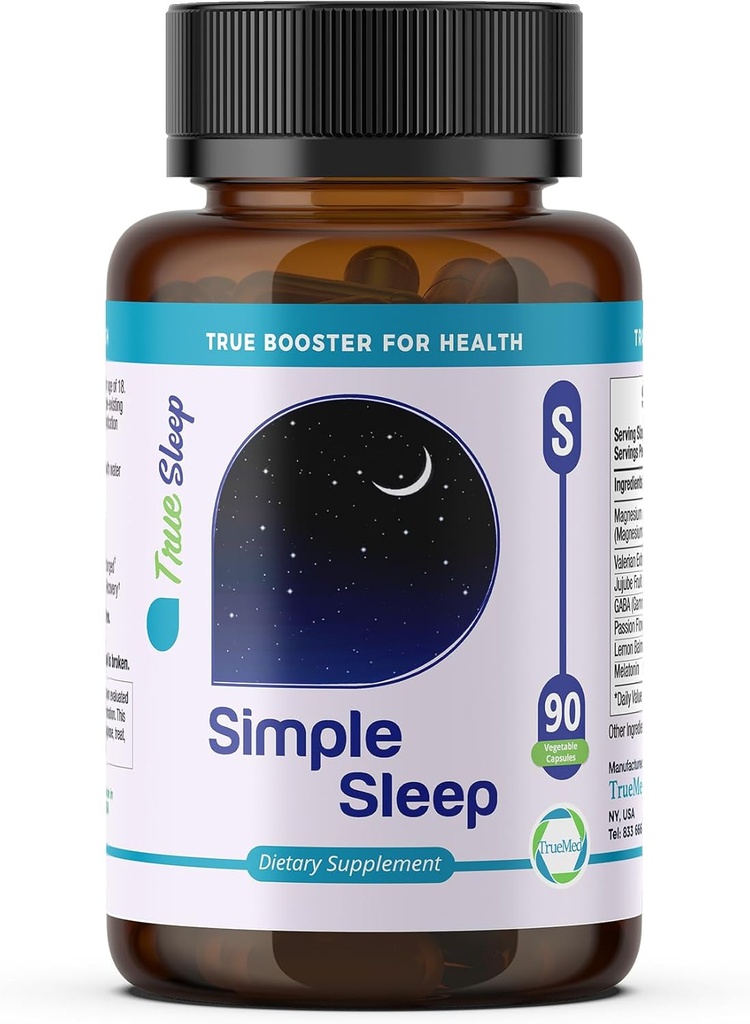 Uyku Desteği Tamam Doğal Rahatlama, Formula Glycinate, Valerian Extract, GABA, Melatonin, Tutku Çiçek, Limon Balm & Calm & Uyku Kalitesini Geliştirmek 90 Capsules