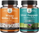 Doğal Beyaz Kidney Bean Ekstraksiyonu - Digestive Health Diyetary Fiber ve Workout Supplement and Liver Cleanse and Detox & Tamir Formula - Herbal Liver Support Supplement with Milk Thistle